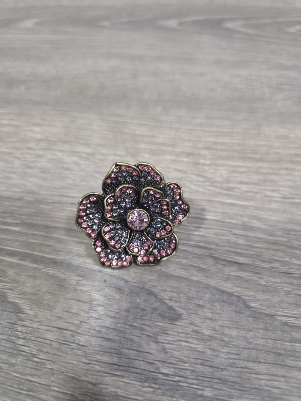 Pink Crystal Flower Ring - Women Jewelry
